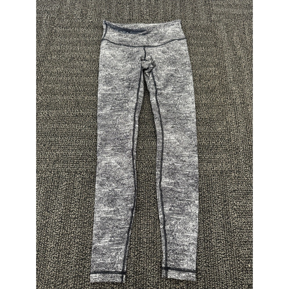 Lululemon Wunder Under Hi-Rise Tight Luon Spray Jacquard White Black Size 4